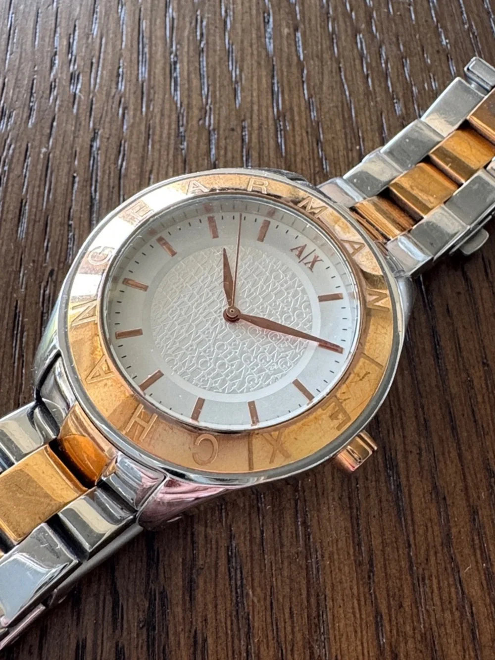 Armani Exchange Two-Tone Gold and Silver Bracelet Watch